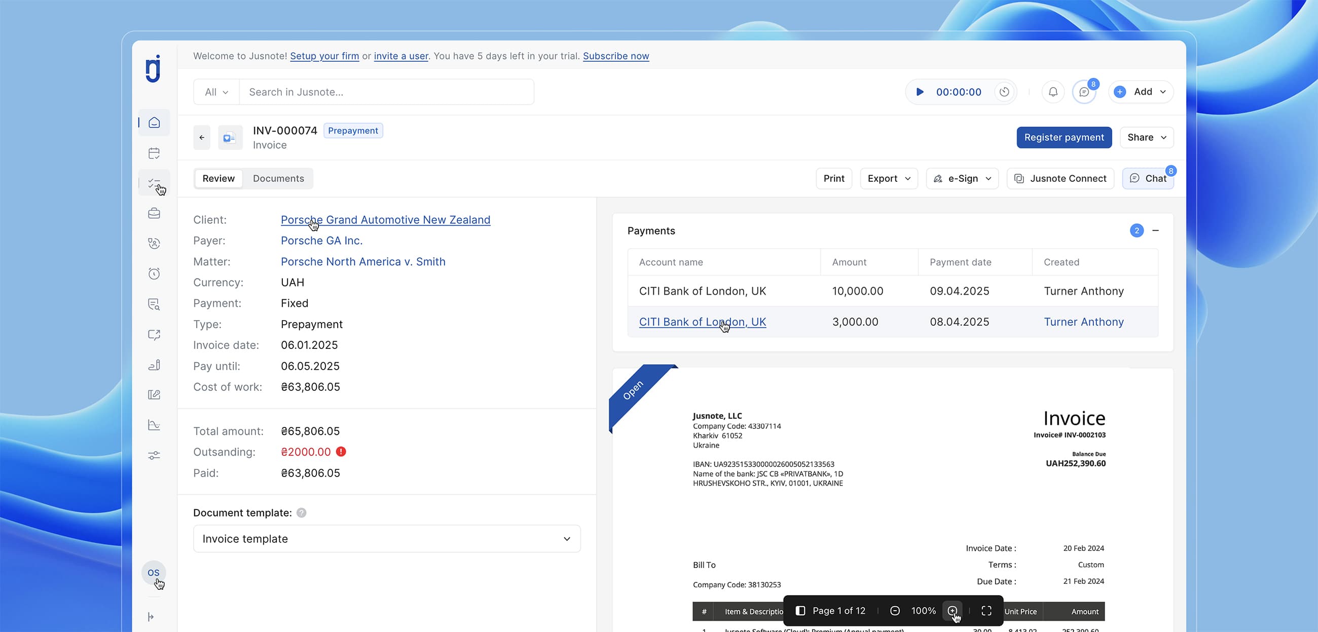 The New Invoicing Module in Jusnote
